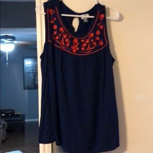Old Navy, navy and orange tank